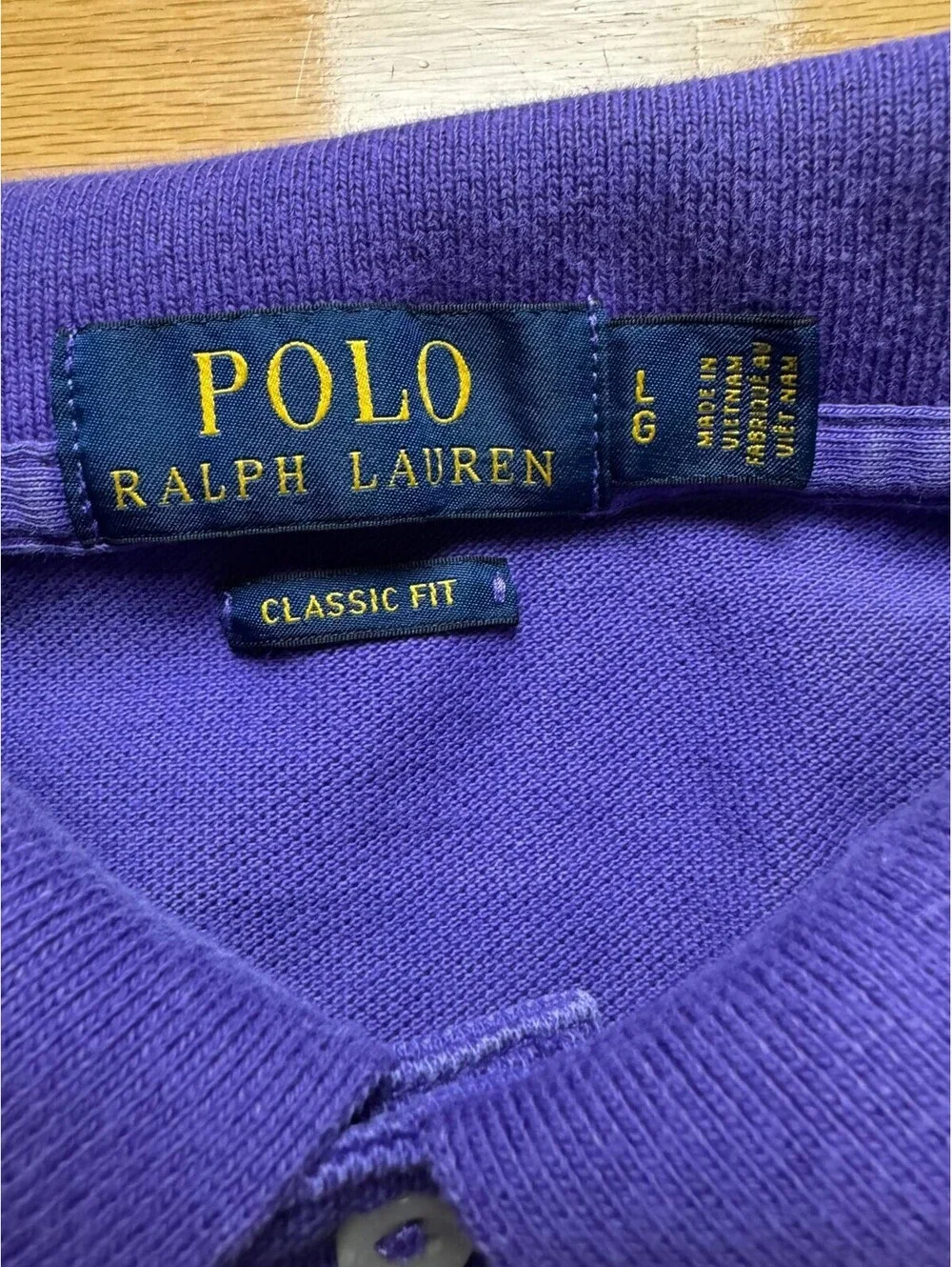 Polo Ralph Lauren Classic Fit Polo Shirt Mens LG Blue Purple Cotton